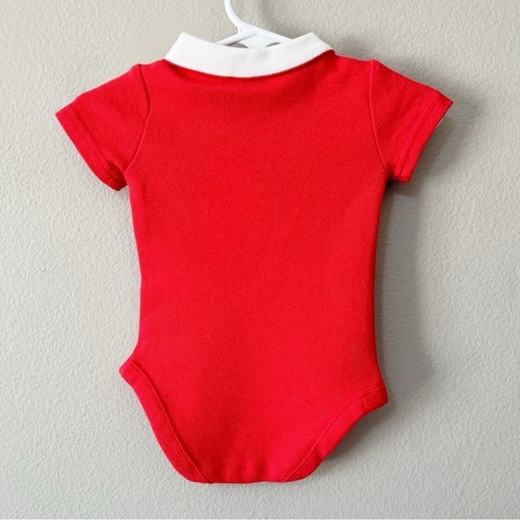 Janie & Jack Americana Flag Baby Polo Bodysuit Tomato Red Size 0-3 Months NEW - Picture 8 of 11